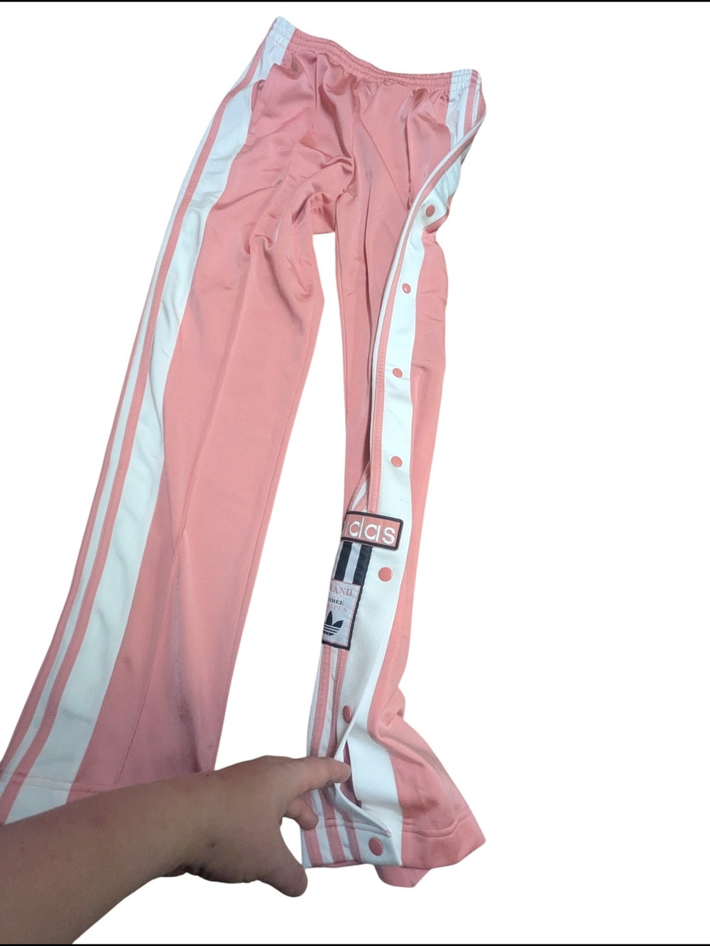 Adidas Originals Pink 3-Stripe Snap Track Pants Women's XS Retro Y2K - Picture 6 of 16